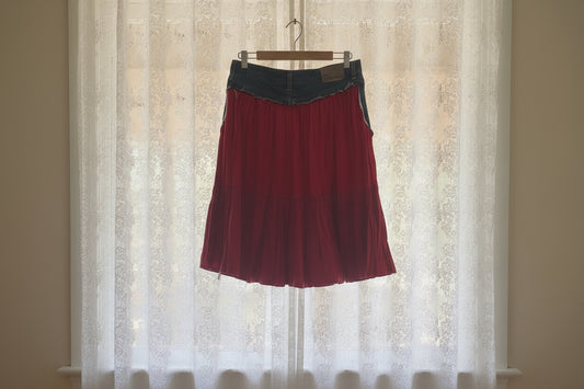 Denim skirt up cycled from vintage jeans