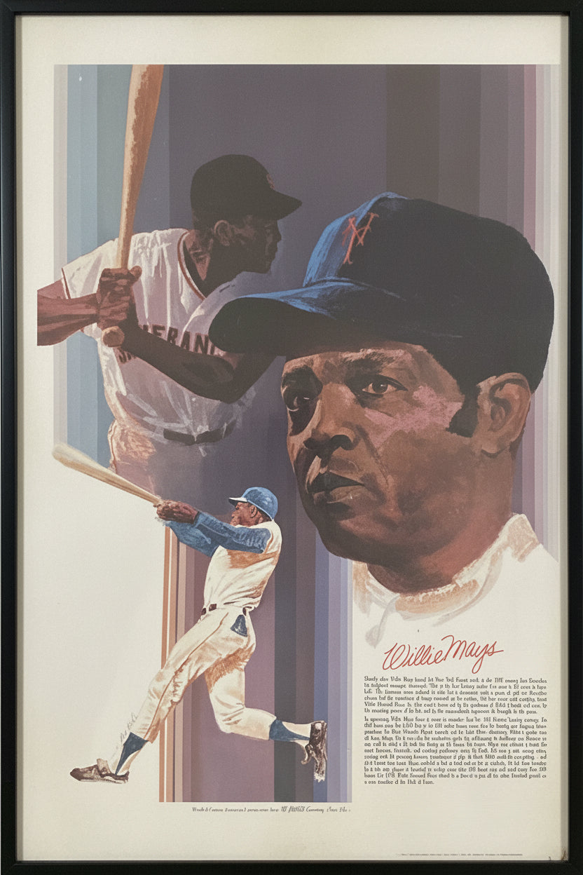 1970s Willie Mays Framed Poster