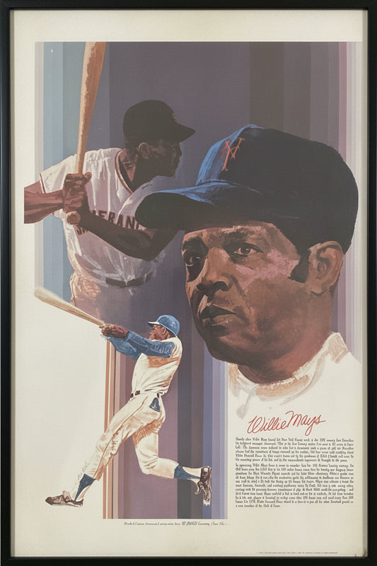 1970s Willie Mays Framed Poster