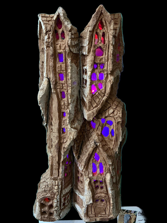 Carved Fairy houses and castles with lights