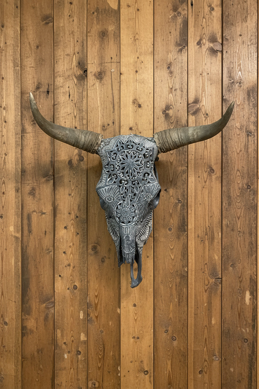 Dale Aubuchon Gray Bull Skull