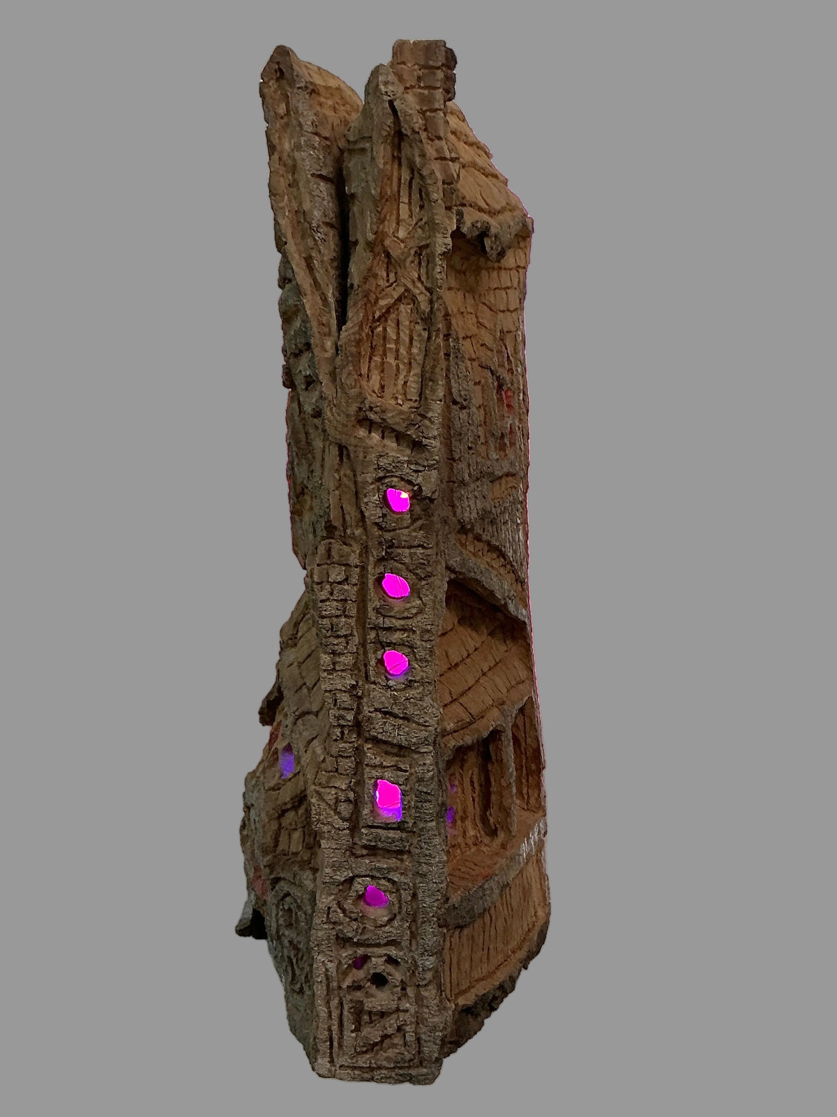 Carved Fairy houses and castles with lights
